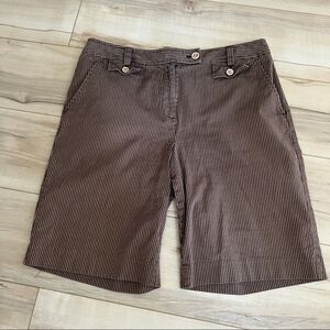 Talbots brown stripe stretch shorts Bermuda 12